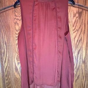 Women's Rust Sleeveless Blouse